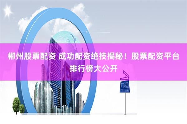 郴州股票配资 成功配资绝技揭秘！股票配资平台排行榜大公开